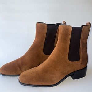 Reaction Kenneth Cole Salt Chelsea Suede Ankle Women Boot Pecan Brown 10 M EU 41
